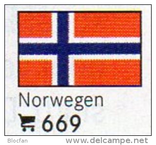 Set 6 Flaggen-Sticker Norwegen In Farbe 7€ Zur Kennzeichnung Von Alben Und Sammlungen Firma LINDNER #669 Flag Of NORGE - Accessoires