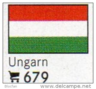 Set 6 Flaggen-Sticker Ungarn In Farbe 7€ Zur Kennzeichnung Von Alben Und Sammlungen Firma LINDNER #679 Flag Of HUNGARY - Accessori