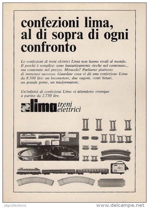 # LIMA TRENI ELETTRICI 1960s Italy Advert Pub Pubblicità Reklame Train HO Scale Zug Tren Treno - Altri & Non Classificati