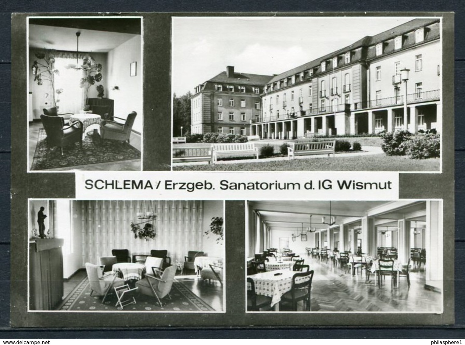(0612) Schlema/ Erzgeb. / Sanatorium D. IG Wismut/ Mehrbildkarte S/w - Gel. 1983 - DDR - Bild Und Heimat - Schlema