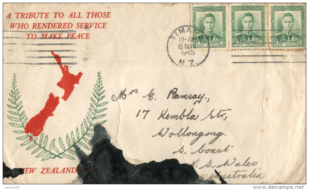 (565) New Zealand To Australia Cover - 1945 - Cartas & Documentos