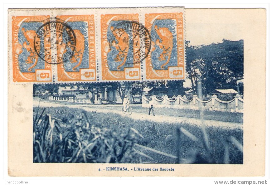 FRENCH CONGO-KINSHASA L´AVENUE DES BAOBABS / BRAZZAVILLE PLAINE CANCEL 1924 - Kinshasa - Leopoldville