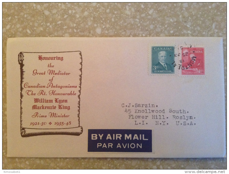 Canada, 1951 FDC - Honouring The William Lyon MacKenzie King - ....-1951