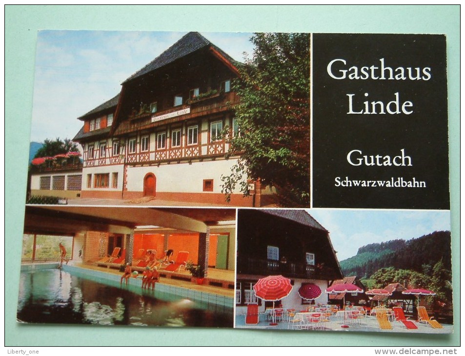 Gasthaus LINDE Gutach / Anno 19?? ( Reclamekaart - Zie Foto Voor Details ) !! - Gutach (Schwarzwaldbahn)