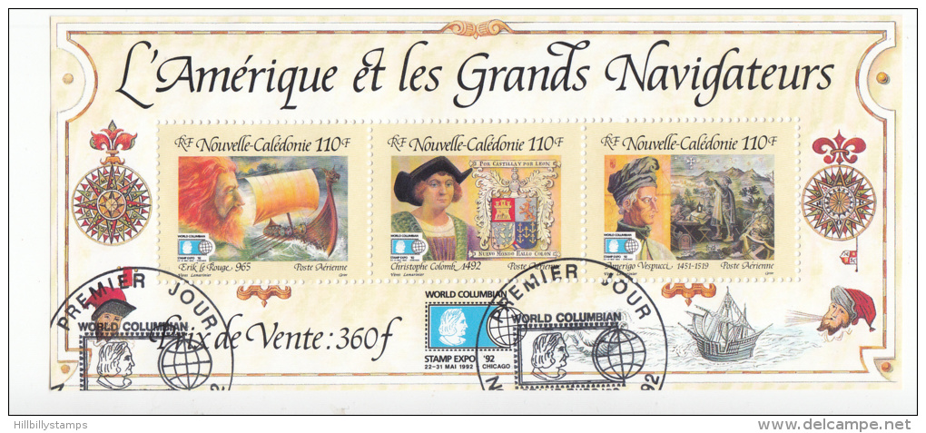 New Caledonia    Scott No. C234   Used   Year  1992    Souv. Sheet - Oblitérés