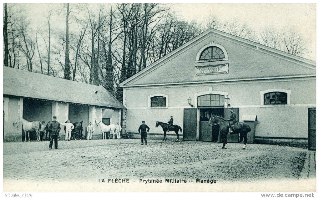 LA FLECHE...PRYTANEE MILITAIRE...MANEGE.......CPA  ANIMEE - Caserme