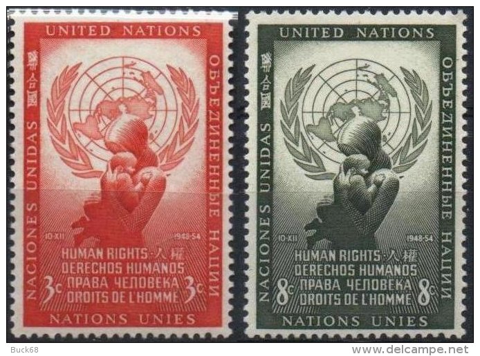 ONU UNO NEW YORK ** MNH Poste  29 Et 30 Journée Droits Homme Human Rights (CV 32,05 €) - Nuevos