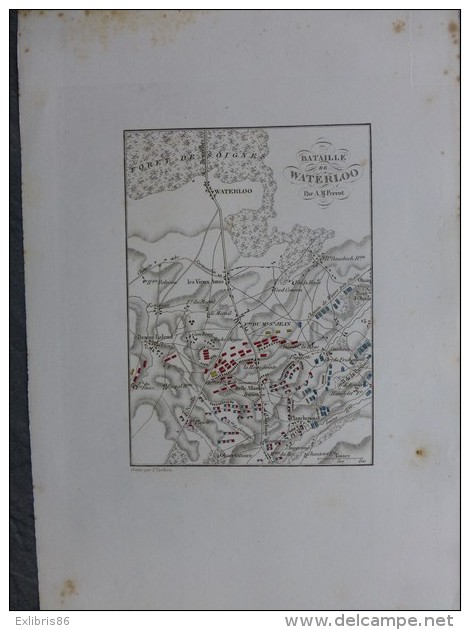 1er EMPIRE Bataille De WATERLOO  Carte Tardieu, Vers 1835, Eau-forte ; Ref 492 - Cartes Géographiques