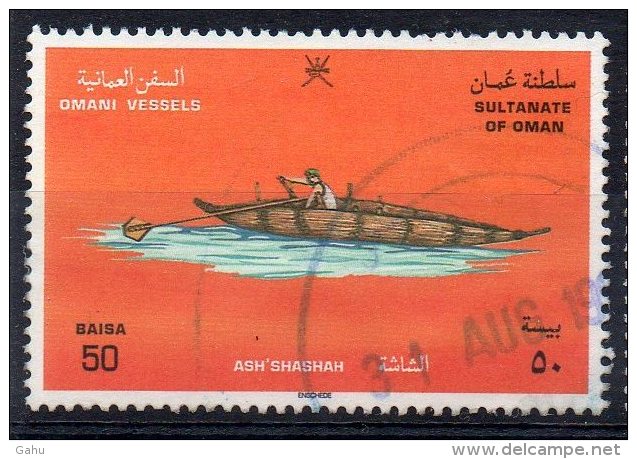 Oman ; 1996 ; N°Y : 385 ; Ob ; "Canoé" ; Cote Y:  0.50 E. - Bateaux