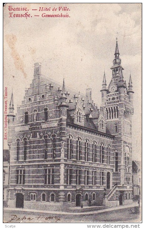Temsche.  Gemeentehuis (plooi & Vlek) 1906 - Temse