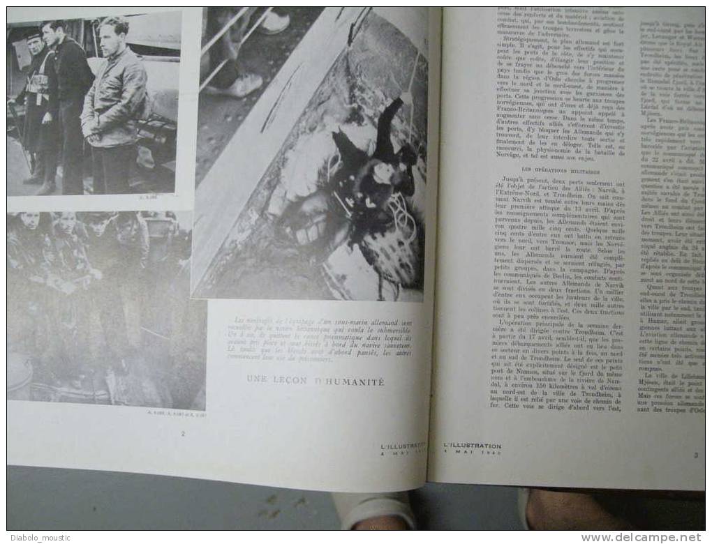 L ' ILLUSTRATION   4 Mai 1940:  Sauvetage De Naufragés Allemands Par Des Anglais ; LORIENT Et Les Intrépides Bretons ; - L'Illustration