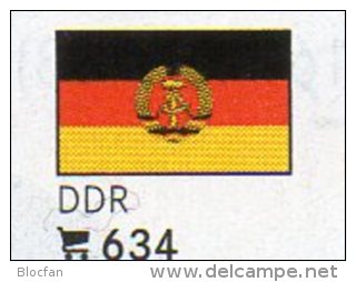 6-set Flaggen-Sticker DDR In Farbe 7€ Zur Kennzeichnung Von Alben Firma LINDNER #634 In Deutschland Flag Of East-Germany - Zubehör