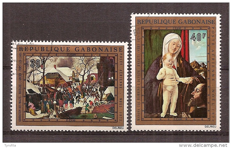 Gabon    Y/T   Luchtpost    132 / 133    (O)    Kerstmis   1972 - Gabon (1960-...)