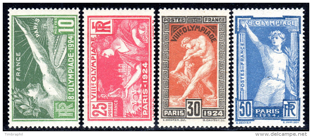 N° 183 à 186 Neufs** (J-O Paris 1924)  COTE= ++ 160 Euros !!! - Unused Stamps