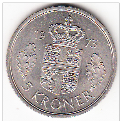 DINAMARCA  1973. 5 KRONER.MARGRETHE II .EBC  CN1129bis - Dinamarca