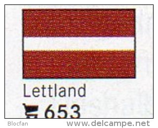 6-set Flaggen-Sticker Lettland In Farbe 7€ Zur Kennzeichnung Von Alben Und Sammlungen Firma LINDNER #653 Flag Of LATVIJA - Non-classés