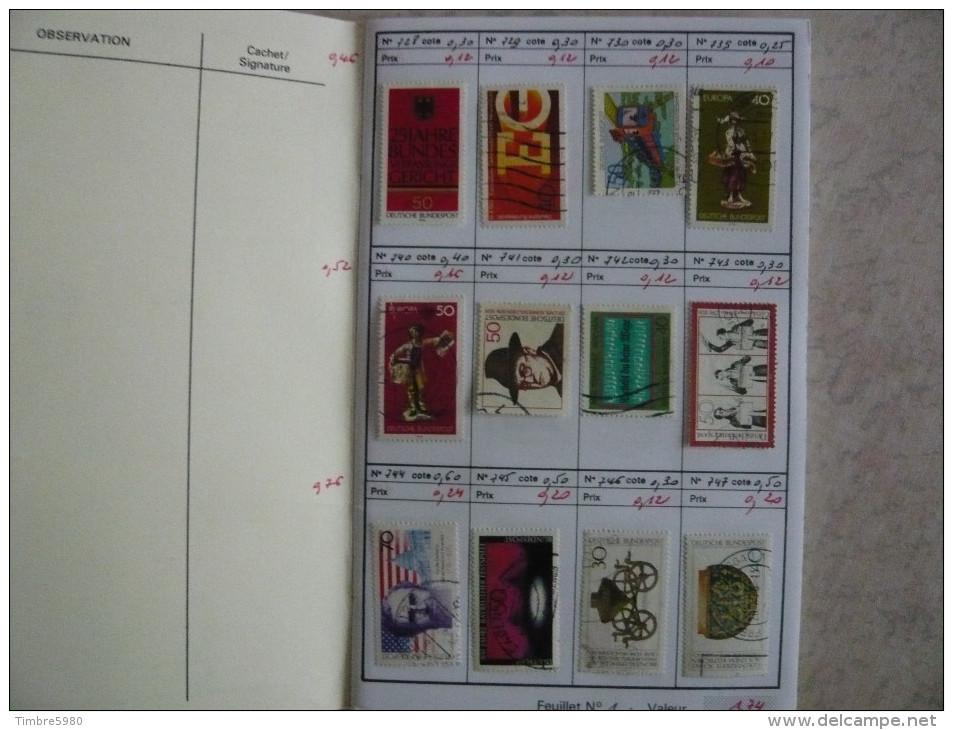 COLLECTION  ALLEMAGNE FEDERALE 242 TIMBRES OBLITERES - Collections (en Albums)