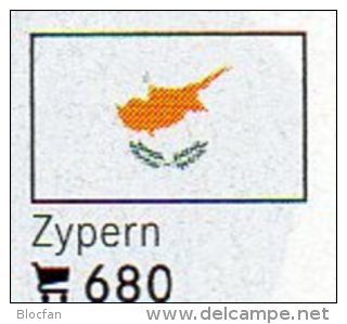 6-set Flaggen-Sticker Zypern In Farbe 7€ Zur Kennzeichnung Von Alben Und Sammlungen Firma LINDNER #680 Flags Of CYPRUS - Non-classés