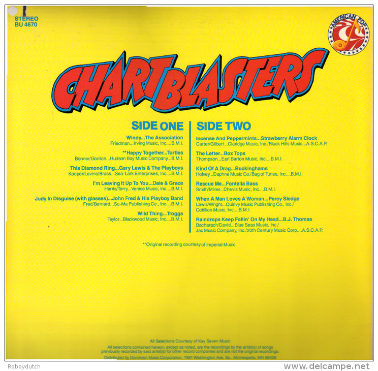 * LP *  CHARTBLASTERS #1  (HITS OF THE 60'S) - ASSOCIATION / TURTLES / TROGGS A.o. (USA 1982 EX-!!!) - Compilaties