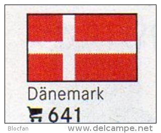 6-set Flaggen-Sticker Dänemark In Farbe Pack 7€ Zur Kennzeichnung Von Alben+Sammlung Firma LINDNER #641 Flags Of Danmark - Non Classificati