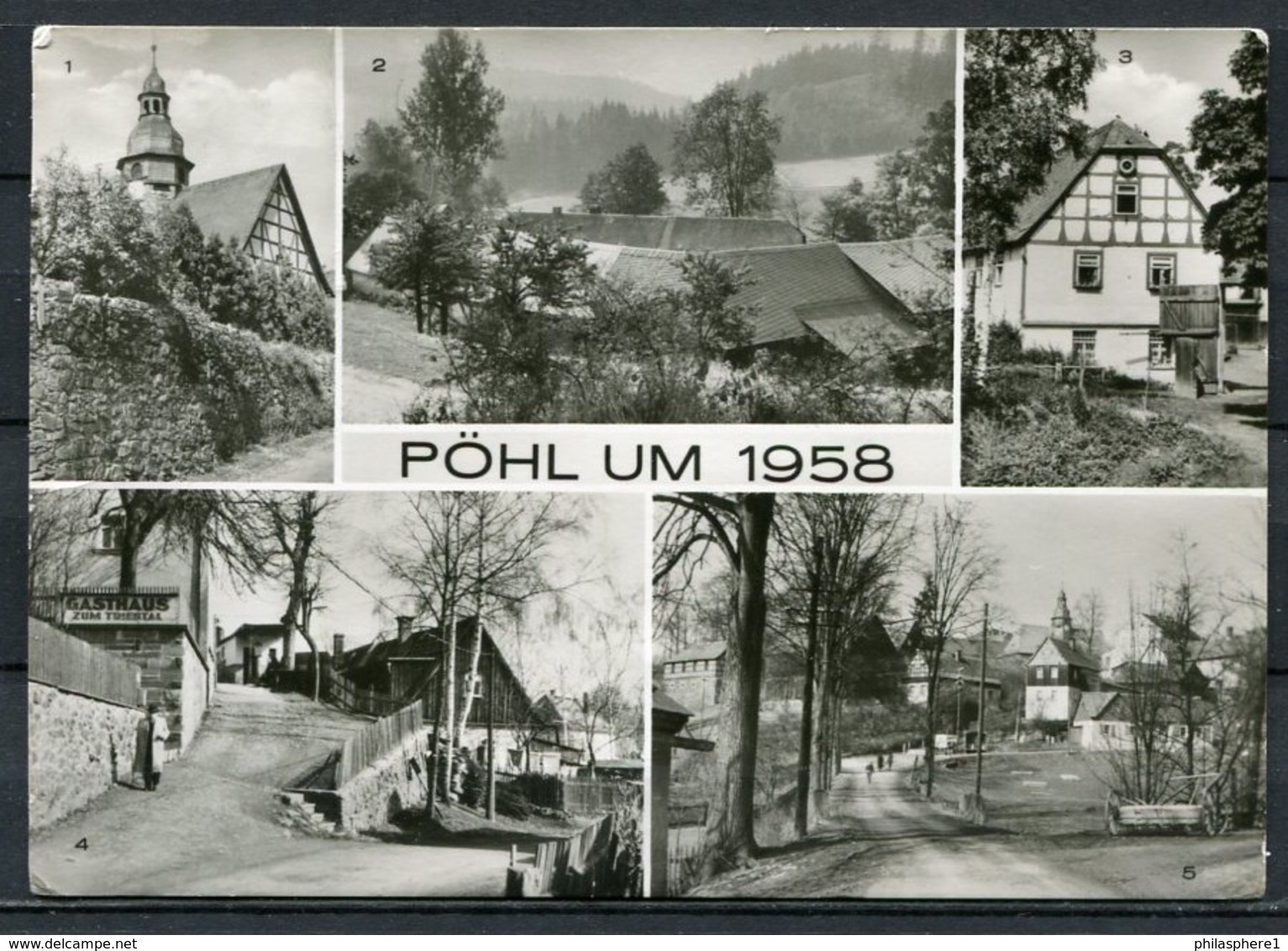 (0696) Pöhl Um 1958/ Mehrbildkarte S/w - Gel. 1974 - DDR - Bild Und Heimat  438/74  01 14 14 113 - Poehl