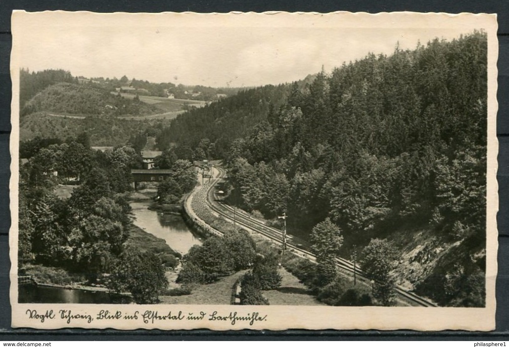 (0697) Vogtl. Schweiz, Blick Ins Elstertal Und Barthmühle/ Bahnstrecke /Gleise - Gel. 1941 - Nr. 11137 - Poehl