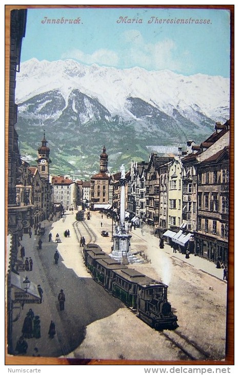 Cpa INNSBRUCK - Maria Theresienstrasse - Train - Innsbruck