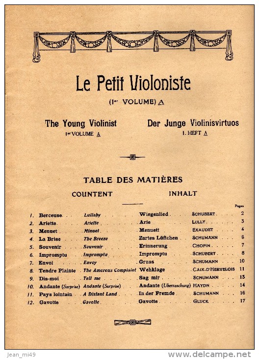 PARTITIONS - LIVRE PARTITIONS LE PETIT VIOLONISTE Pour Violon Et Piano - 18 PAGES - éditions Musicales Delrieu Frères NI - Scores & Partitions