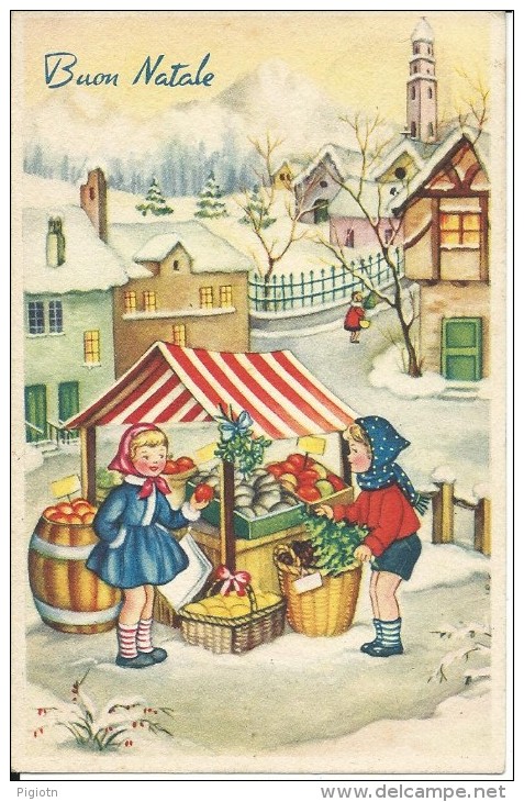 BN151 - BUON NATALE - PAESAGGIO INVERNALE - BAMBINI - F.P. VIAGGIATA 1962 - Altri & Non Classificati