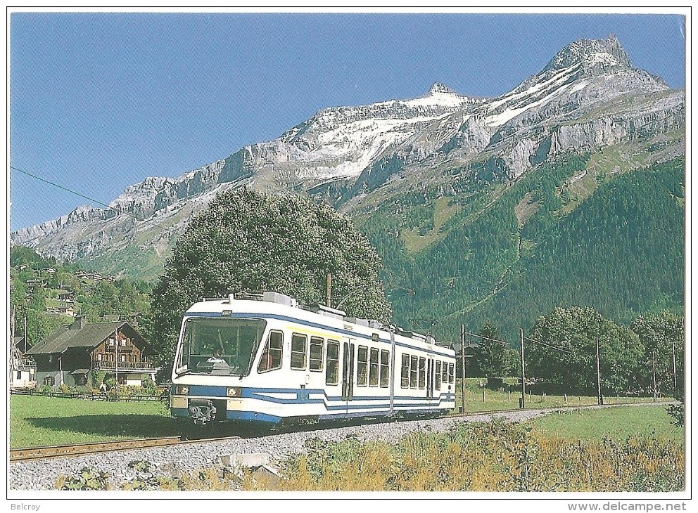 TRAIN Suisse - EISENBAHN Schweiz - LES  DIABLERETS - Autorail, Nouvelle Composition FART - Foto Serge Leloup - Tramway - Eisenbahnen