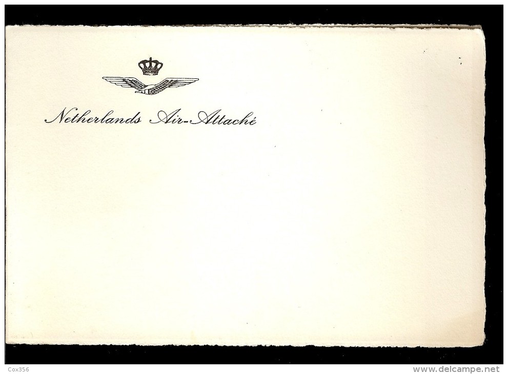 CARTE DE VŒUX   : NETHERLANDS AIR-ATTACHE - Carte Nautiche