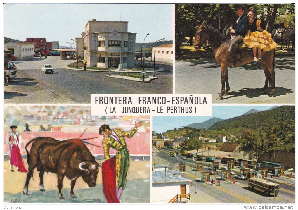 España--Gerona--1977--La Junquera--Aduana,España-Francia--Le Perthus----Fechador--Le Perthus--a, Francia - Gerona