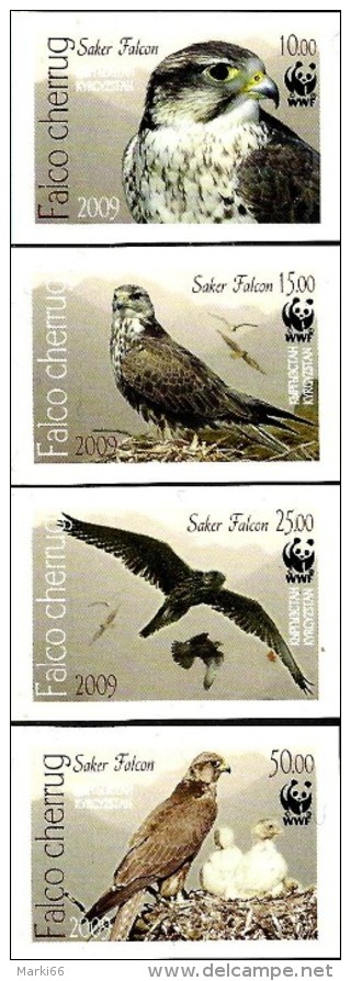 Kyrgyzstan - 2009 - WWF  - Falcon - Mint Imperforate Stamp Set - Kyrgyzstan