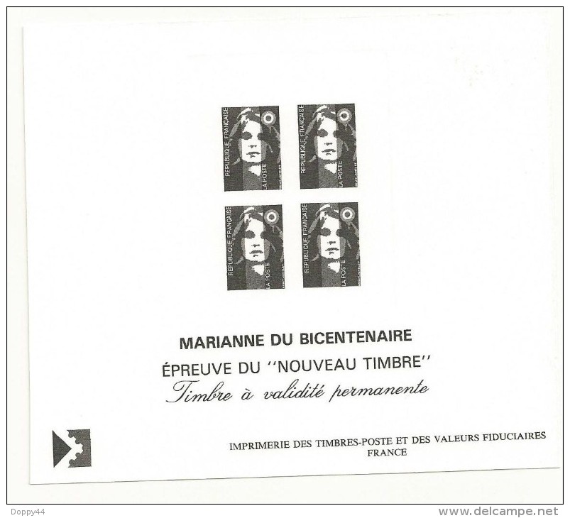 GRAVURE  MARIANNE DU BICENTENAIRE - 1989-1996 Bicentenial Marianne