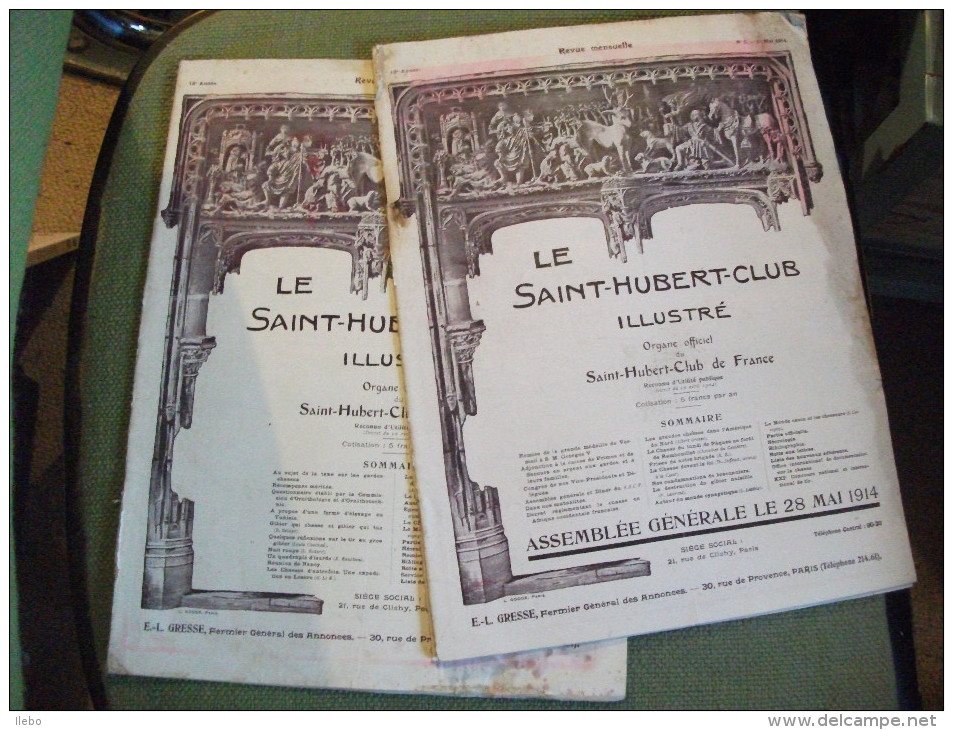 Lot 2  Revues Saint Hubert Club Illustré 1914 Chasse Braconnier - Caza/Pezca