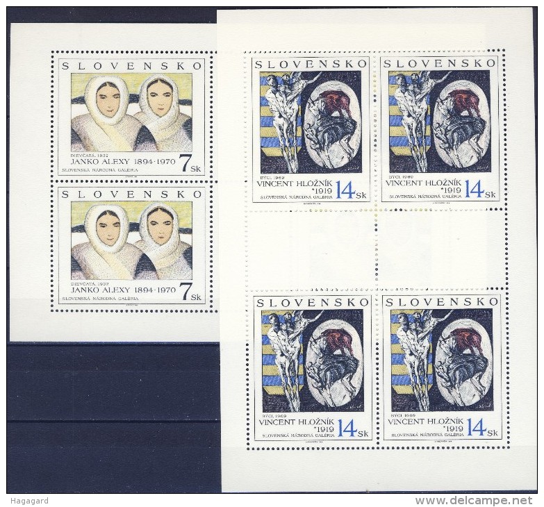 ##Slovakia 1994. [56] Paintings In National Gallery. 2 Sheetlets. Michel 211-12. MNH(**) - Blocchi & Foglietti