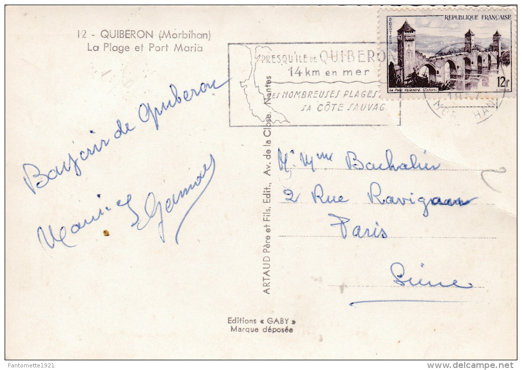 QUIBERON LA PLAGE ET PORT MARIA ED. "GABY"(dil124) - Quiberon