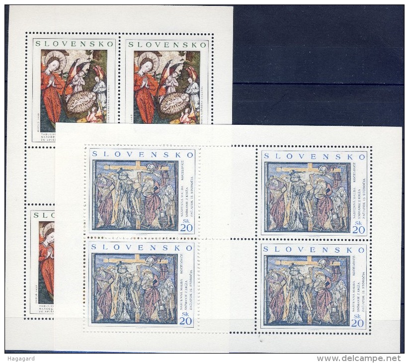 ##Slovakia 2000. [75] Religious Paintings. 2 Sheetlets. Michel 381-82. MNH(**) - Hojas Bloque
