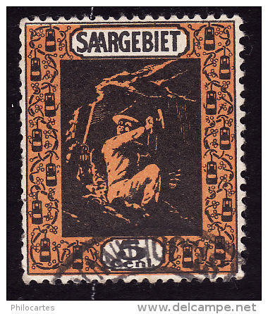 SARRE  1922 - Y&T   84  - Mineur  -   Oblitéré - Usados