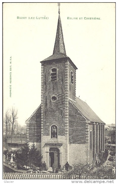 BUZET ( Lez Luttre ) - Pont-a-Celles - Eglise Et Cimetière - Pont-à-Celles