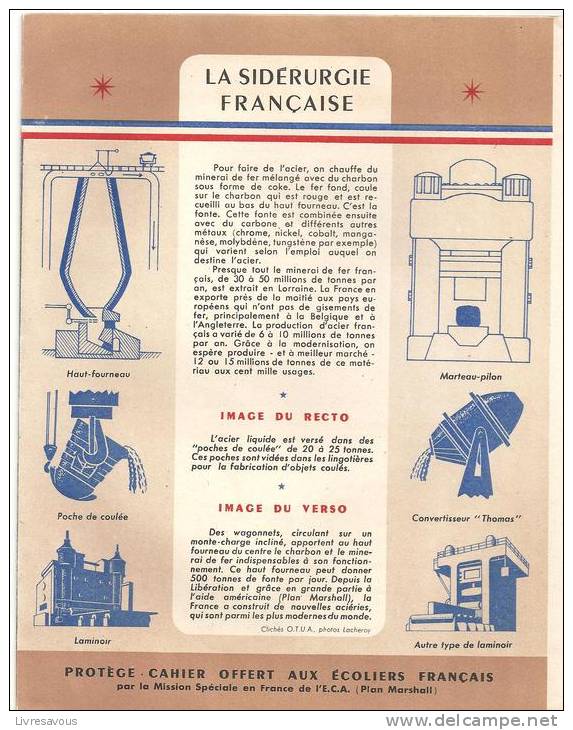 Protège Cahier La Sidérurgie Forces Françaises Des Années 1960 - Omslagen Van Boeken