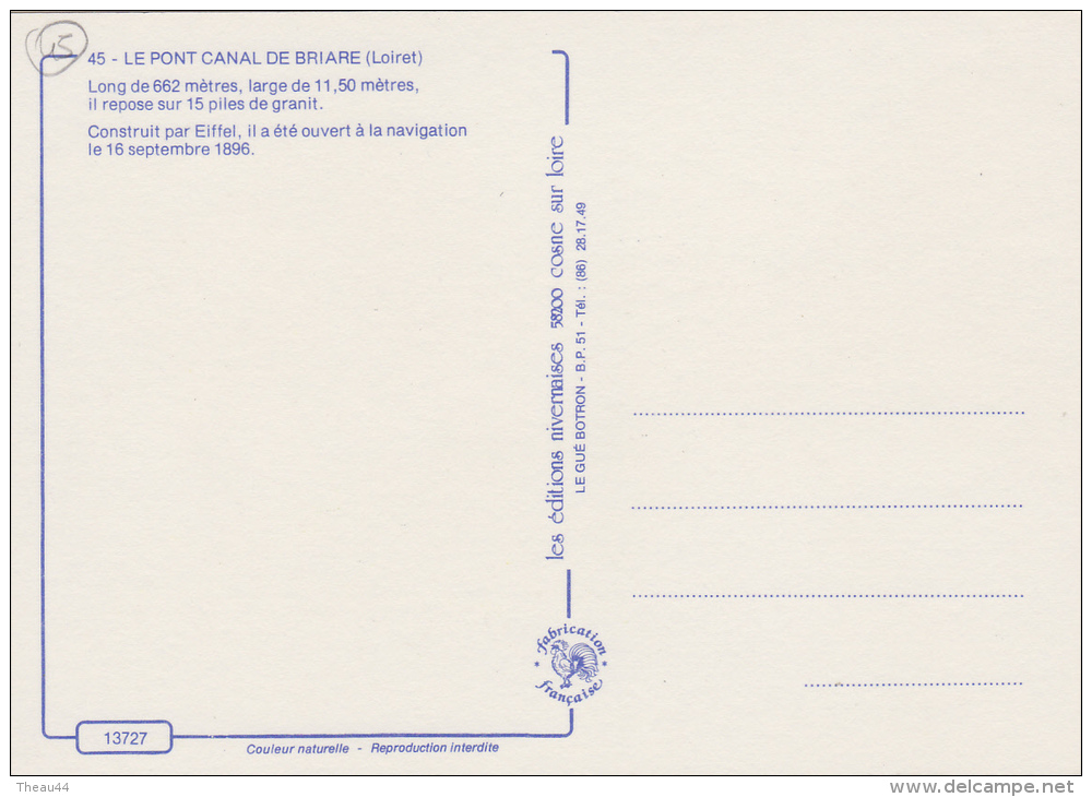 &curren;&curren;  Le PONT CANAL De BRIARE -  Péniches - Ecluses     &curren;&curren; - Briare