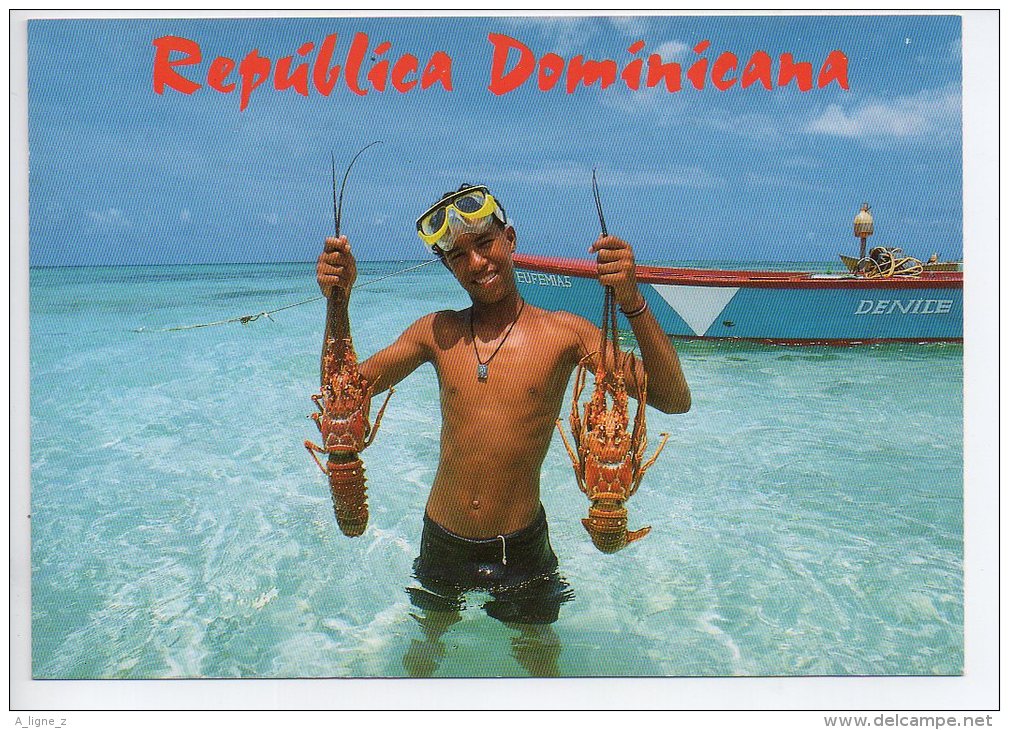 REF EY1 : CPM Carte Postale Grand Format République Dominicaine Republica Dominicana Pecheur De Langouste - Dominicaine (République)