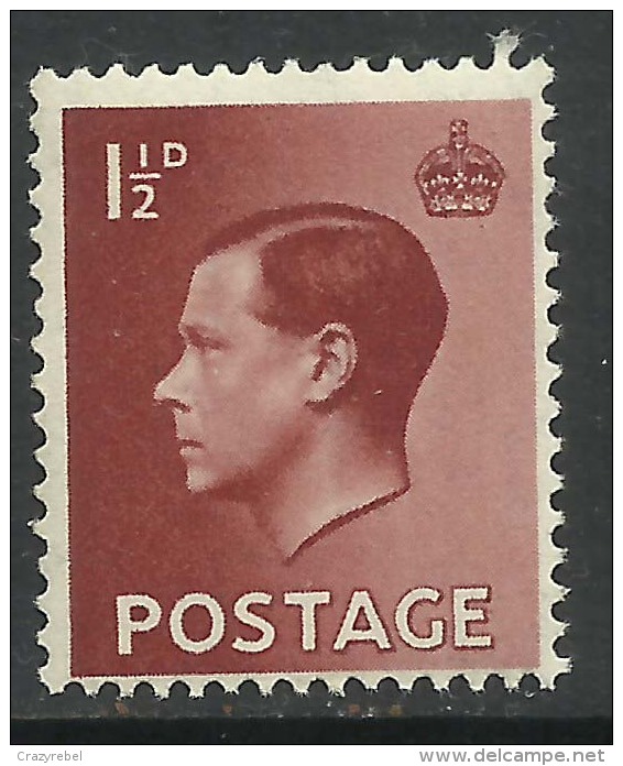 GB 1936 KEV111 1 1/2d Red Brown Umm SG 459.  ( T73 ) - Unused Stamps