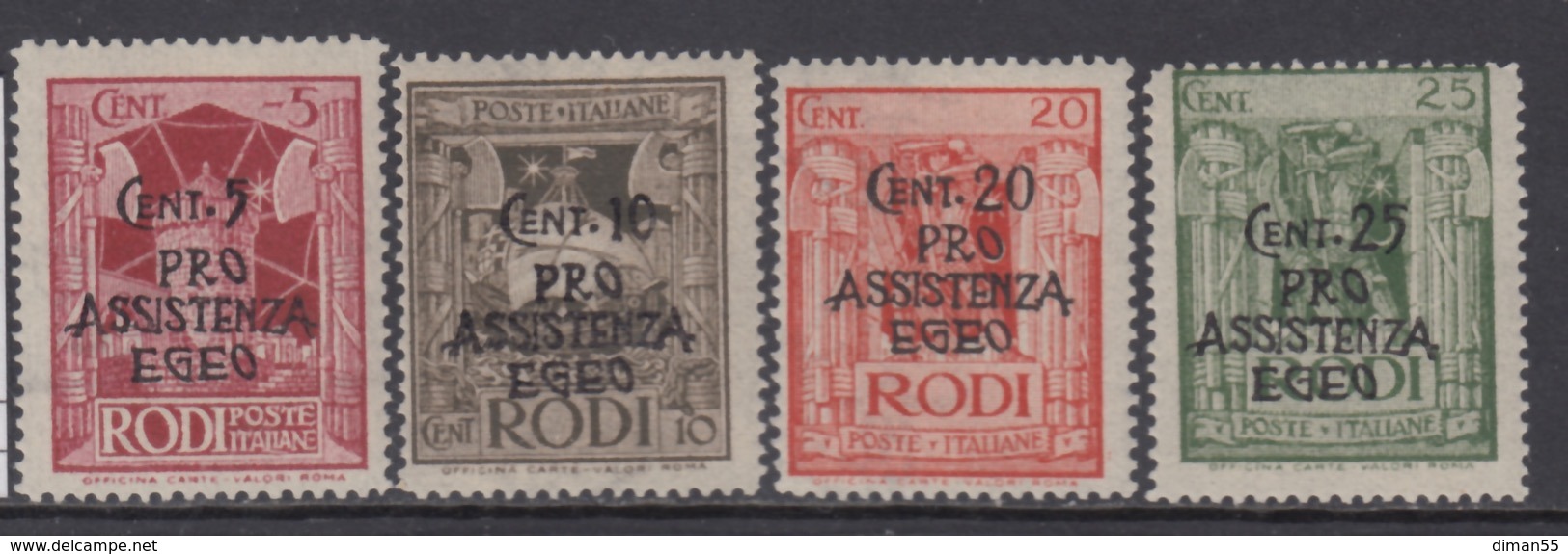 ITALY - EGEO OCC. TEDESCA  N.118-125 - Cat.1150 Euro - GOMMA INTEGRA - MNH** - Con Certificato - Egée (Duitse Bezetting)