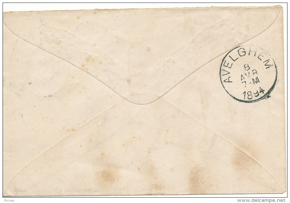 1894 Omslag Voorgefrankeerd Van Gand Naar Avelghem 1cirkelstempels  Zie Scan(s) - Enveloppes