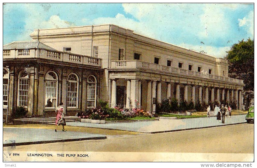 AK WARWICKSHIRE Leamington Spa THE Pump Rooms OLD POSTCARD 1957 - Warwick