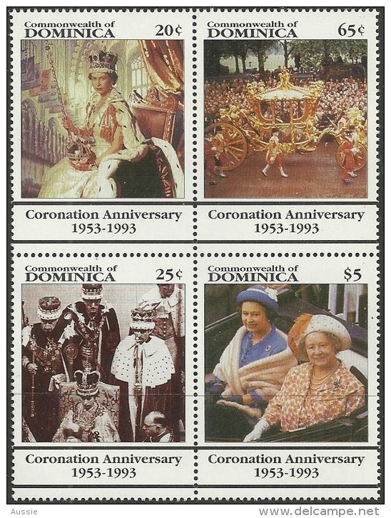 Dominica 1993 Yvertn° 1523-26 Michel 1697-1700 *** MNH Cote 45 FF Queen Elisabeth II - Dominica (1978-...)