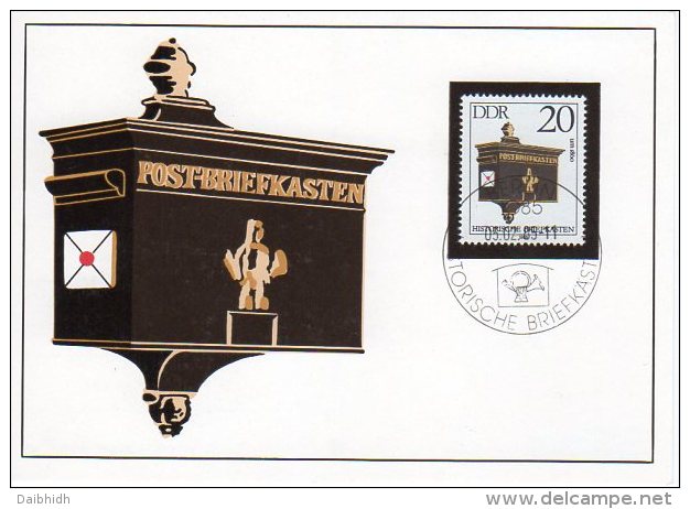 EAST GERMANY 1985 Old Letterboxes Set Of 4  Official Maxicards - Cartas Máxima