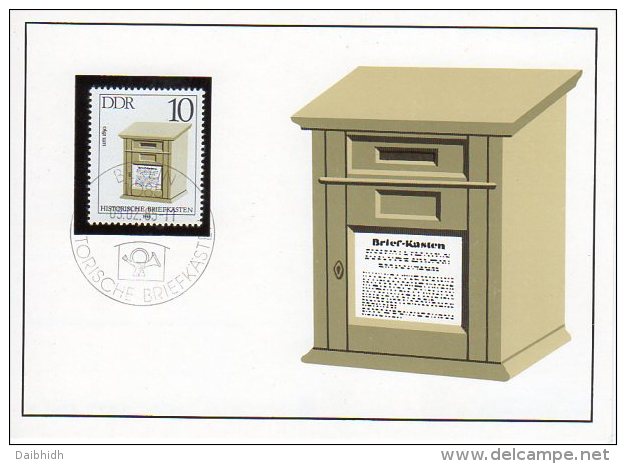 EAST GERMANY 1985 Old Letterboxes Set Of 4  Official Maxicards - Cartoline Maximum